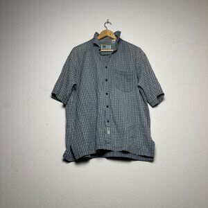 VTG USA CLASSIC Plaid Grandpa Shirt Button Up Outerwear Men L Green White 90s